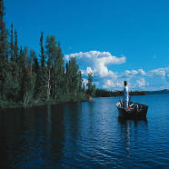 Man fishing alone